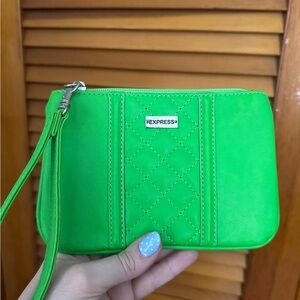 Express Vibrant Lime Quilted Wristlet